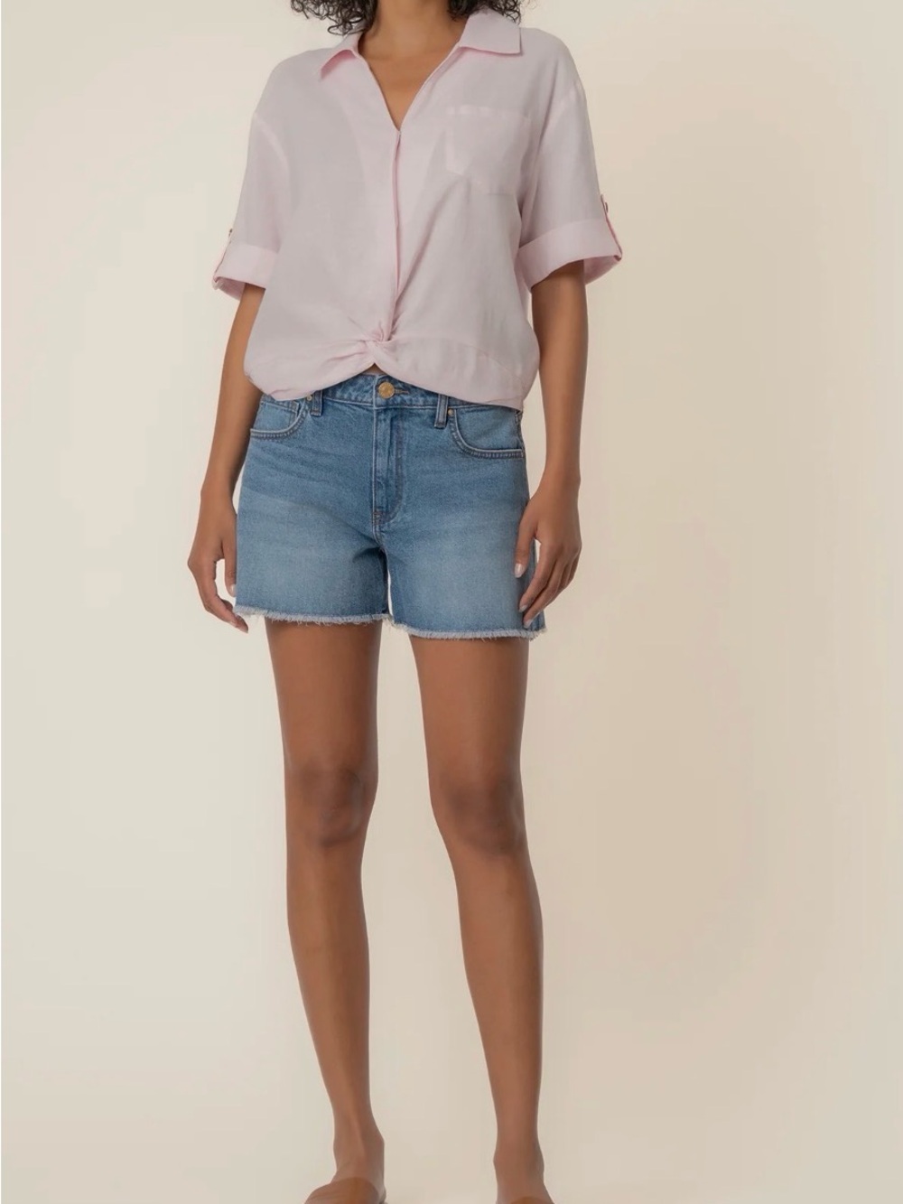 Kut from the Kloth - Rebel Linen Knot Front Shirt SZ Small